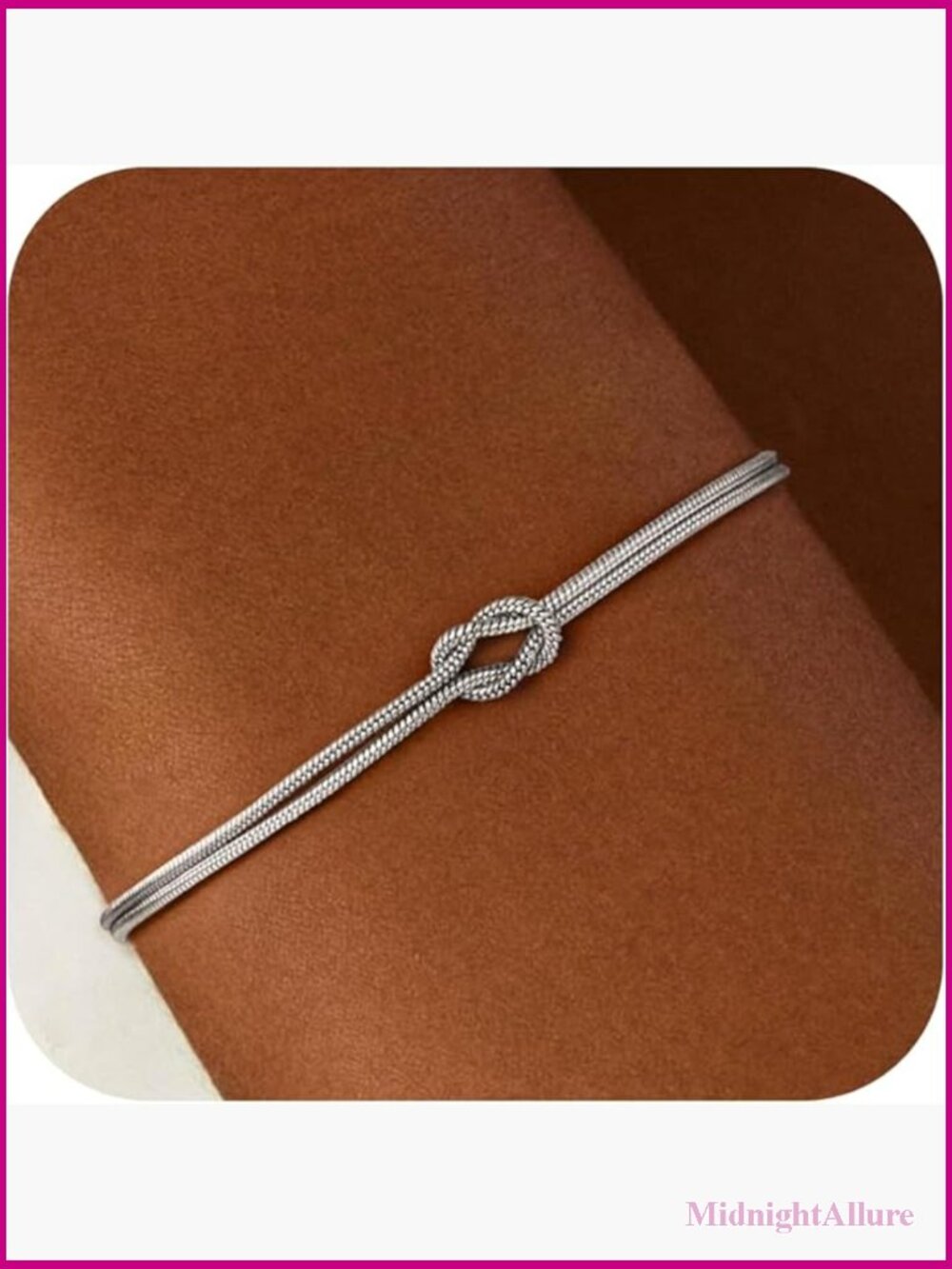 Stackable Love Knot Bracelet - 14K Gold Plated Dainty Link Bracelet for Women